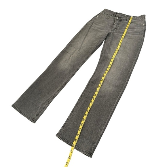 Madewell 90s Straight Jean Burwick Wash: Cross-Tab Gray Size 27 High Waist - Picture 9 of 13
